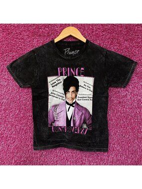 Prince Controversy Washed Acid-Wash Graphic T-Shirt Small
